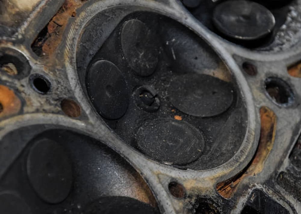 Damaged engine block. 