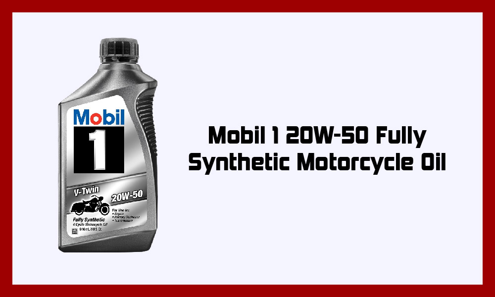 Mobil 1 20W-50 Fully Synthetic Motorcycle Oil. 